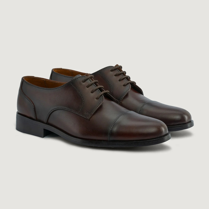 Attorney Derby Burnished Marrón Leather Shoes para Hombre