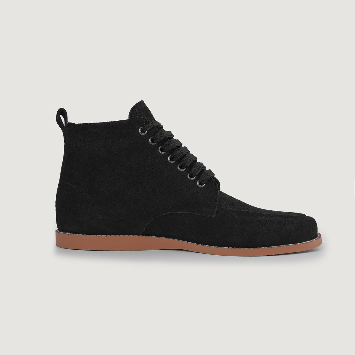 Black Goatskin Suede Leather Boots - Construcción cosida Goodyear y puntera delantera