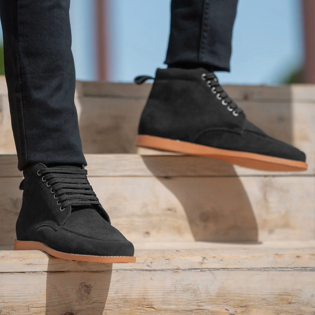 Orlaven Bearman Botas Moc Toe de ante negro para Hombre footwear image 10