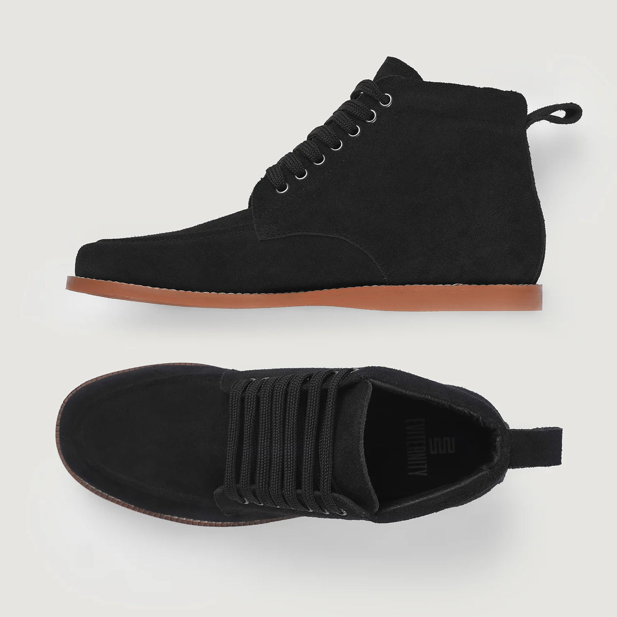 Bearman Botas Moc Toe de ante negro para Hombre - Contrafuerte de talón reforzado y doble costura de precisión