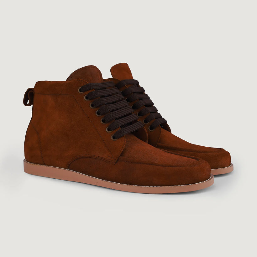 Bearman Moc Toe Marrón Suede Boots para Hombre