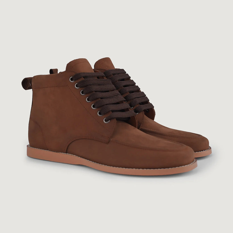Bearman Moc Toe Pull-up Marrón Leather Boots para Hombre