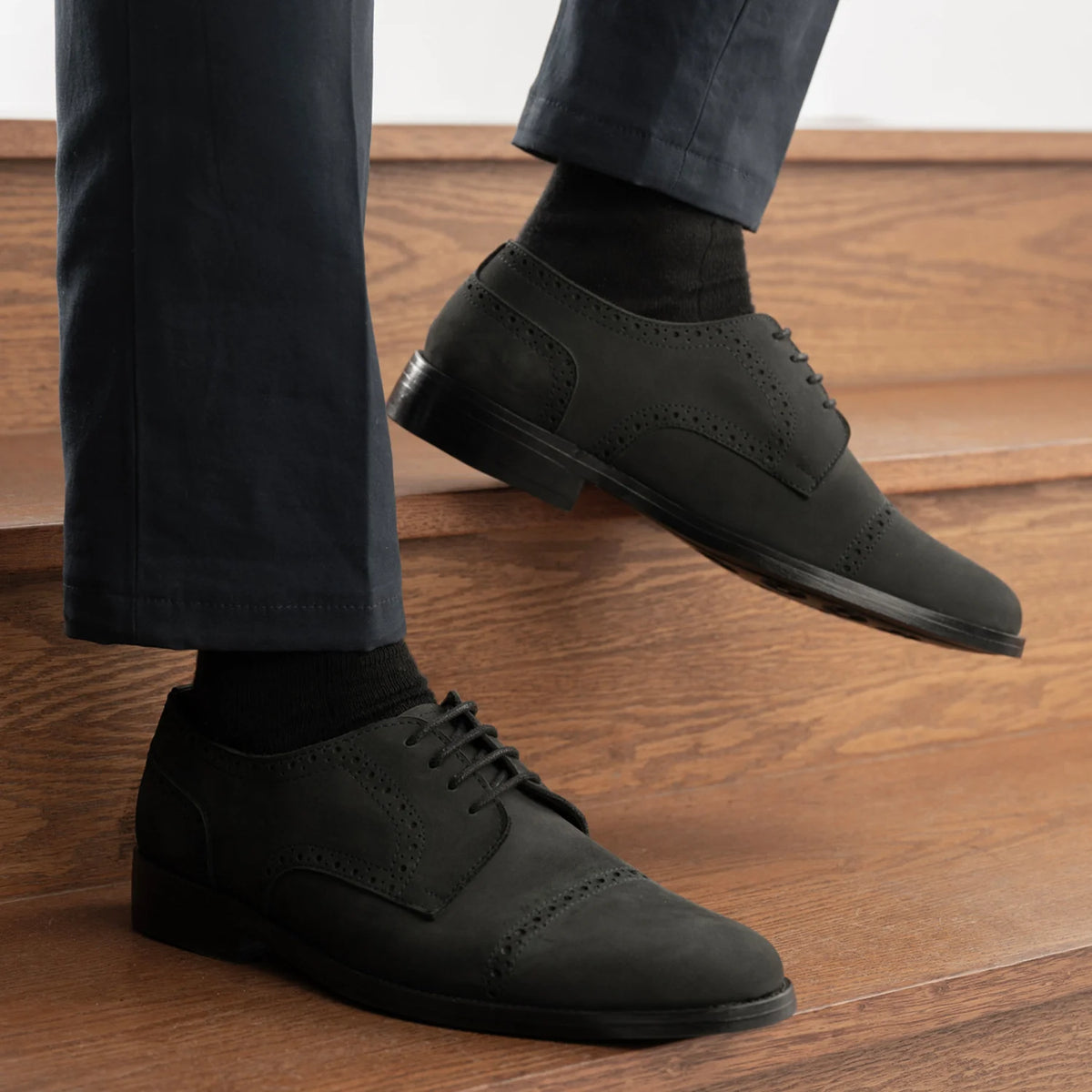Orlaven Dirk Brogues Derby Matte Negro Nubuck Zapatos de cuero - StudGuard para Hombre footwear image 9