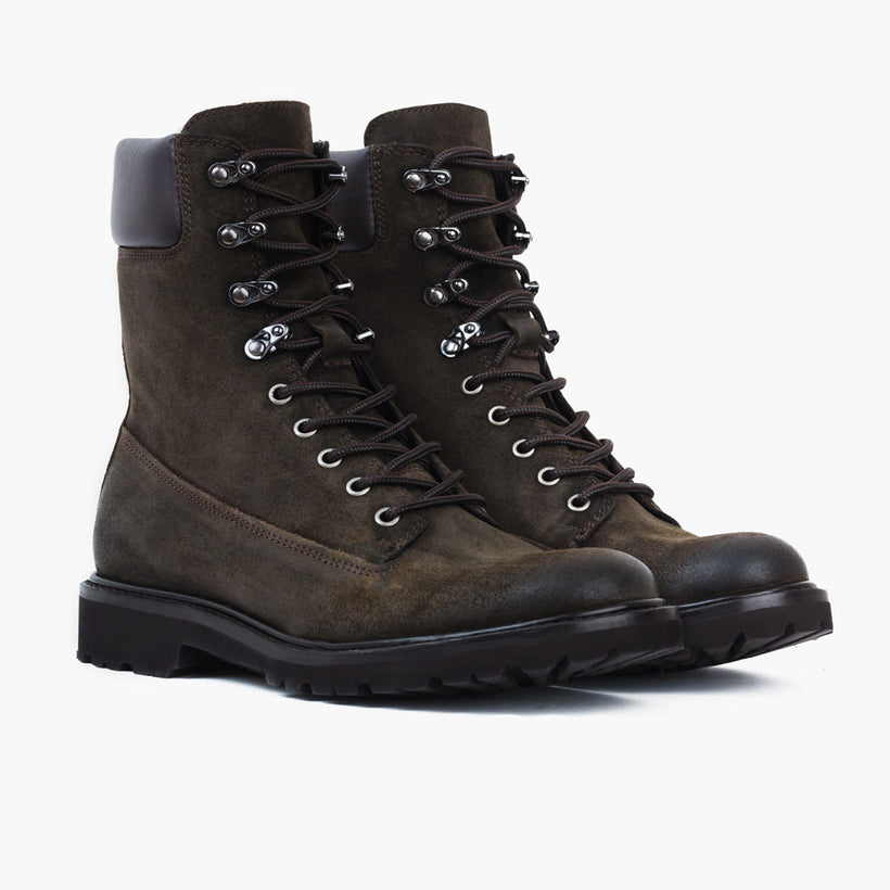 Explorer Dark Olive Suede Leather Boots para Hombre