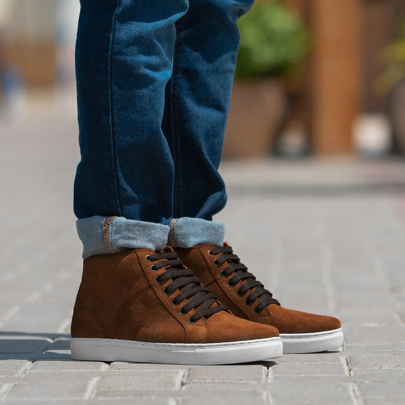 Marty High Top Marrón Suede Zapatillas para Hombre