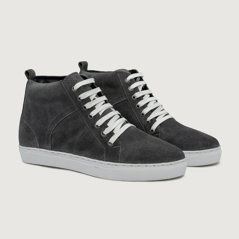 Marty High Top Gris Suede Zapatillas de cuero para Hombre