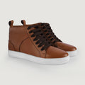 Marty High Top Tostado Zapatillas de cuero para Hombre
