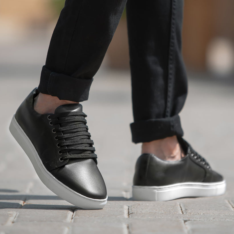 Murphy Low Top Negro Zapatillas de cuero para Hombre