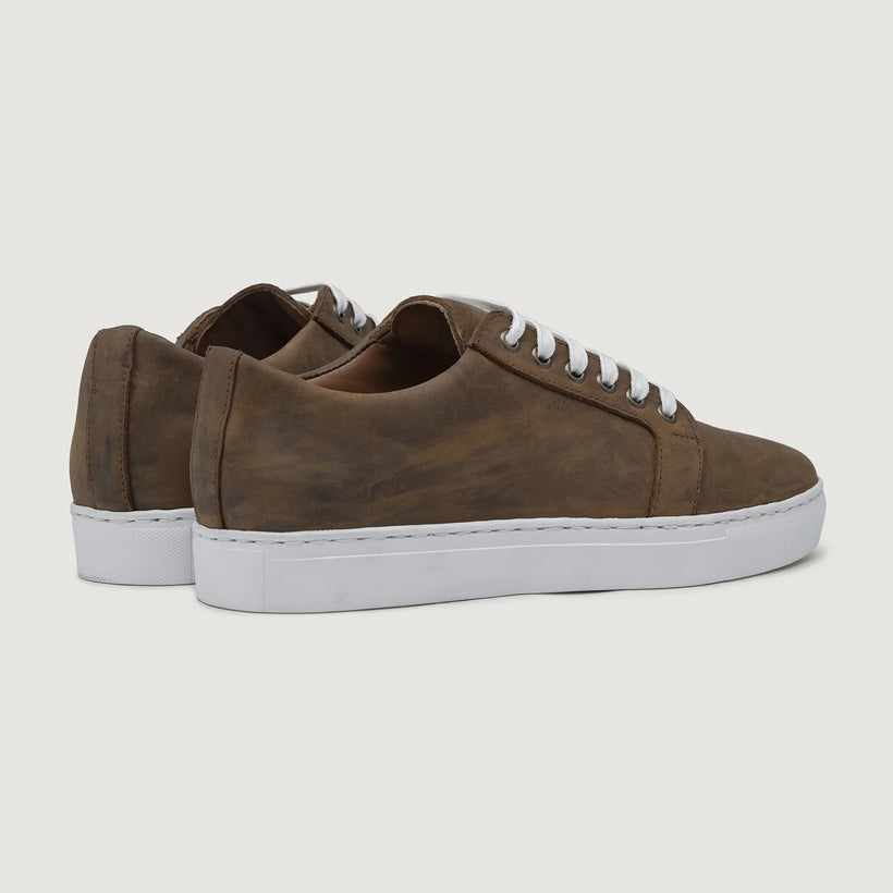Murphy Low Top Cobre Quemado Pullup Zapatillas de cuero para Hombre