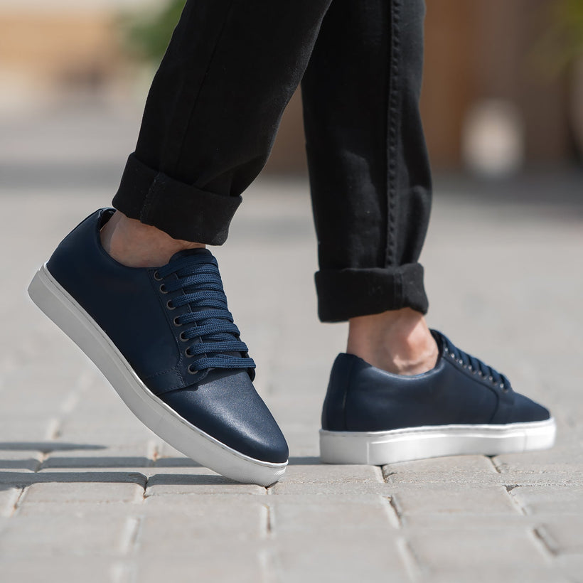Murphy Low Top Midnight Azul Zapatillas de cuero para Hombre