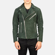 Armand Verde Chaqueta Biker de Cuero para Hombre – Vista alternativa del producto 1