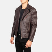 Armand Verde Chaqueta Biker de Cuero para Hombre – Vista alternativa del producto 2