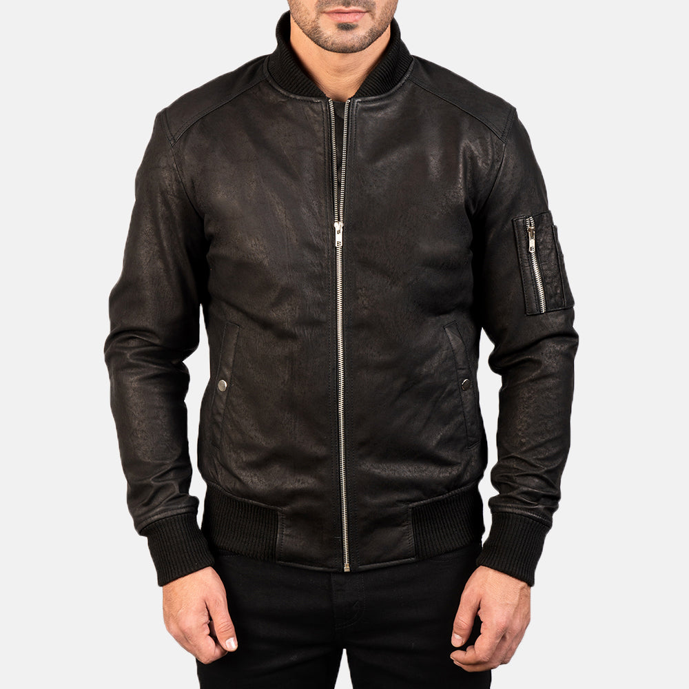 Bomia MA-1 Cazadora Bomber de Cuero para Hombre – Vista alternativa del producto 3
