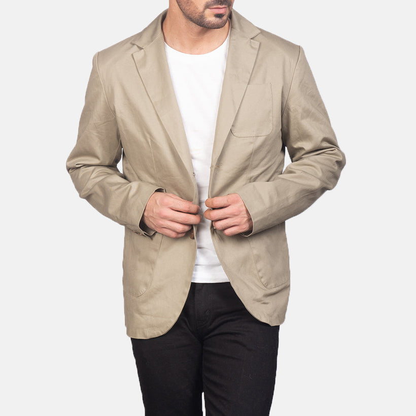 Borges Beige Blazer de Cuero para Hombre