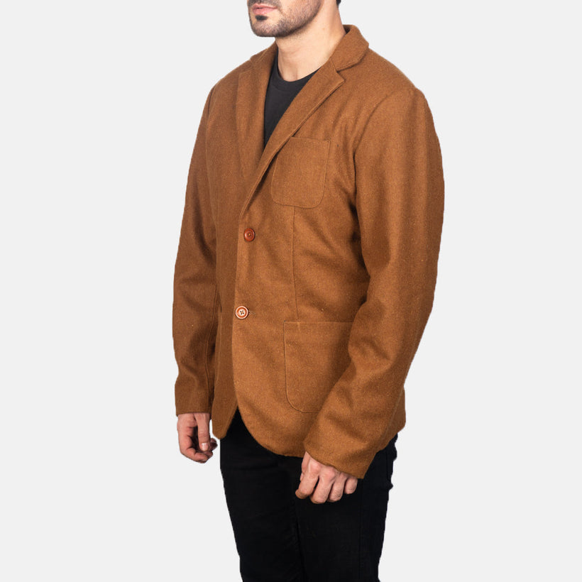 Borges Khaki Wool Blazer de Cuero para Hombre
