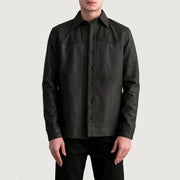 
Bronco Tumbled Marrón Leather Shirt para Hombre in Tumbled Brown Sheepskin Leather - Vista frontal y silueta entallada | Comprar online