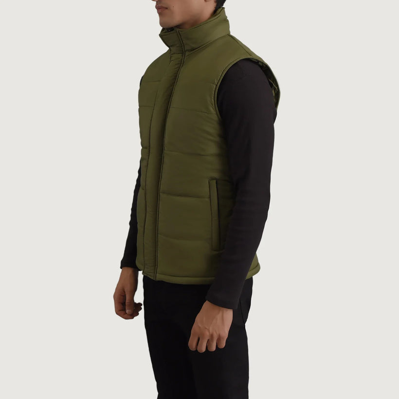 Bryan Verde Puffer Vest para Hombre