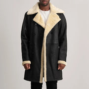 
Charles Abrigo de Cuero Marrón Shearling Abrigo de Cuero para Hombre – alternate product view 1