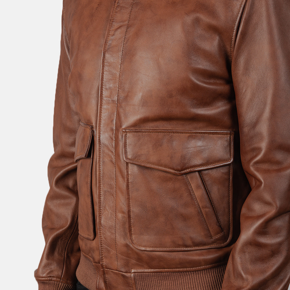 Coffmen Cazadora Bomber de Cuero para Hombre – Vista alternativa del producto 6