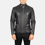 
Vista de detalle of Band with Snap Button & Zipper Hardware on Damian Grey Suede Biker Jacket