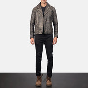 
Danny Acolchado Chaqueta Biker de Cuero para Hombre – alternate product view 3