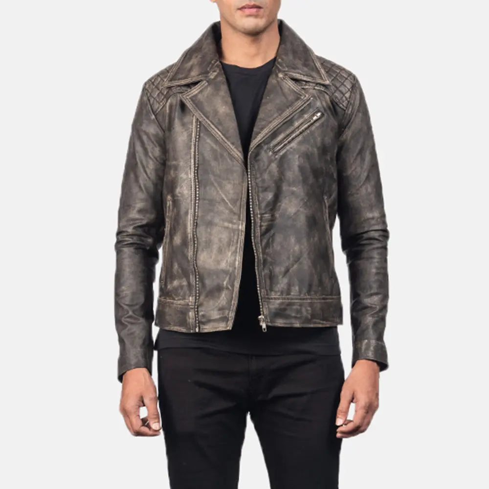 
Danny Acolchado Chaqueta Biker de Cuero para Hombre – alternate product view 4
