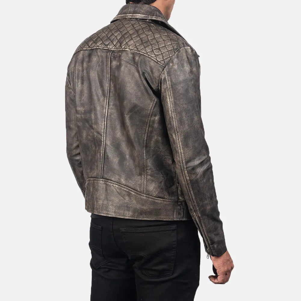 
Danny Acolchado Chaqueta Biker de Cuero para Hombre – alternate product view 6