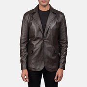
Daron Marrón Blazer de Cuero de Cuero para Hombre in Brown Sheepskin Leather - Vista frontal y silueta entallada | Comprar online
