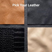 Detalle de cerca of Classic Collar &amp; Heavy-Duty Zipper Hardware on Design Your Custom Leather Jacket | Free Shipping &amp; Alteration