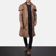 
Deux Marrón Leather Duster para Hombre - Vista frontal y silueta entallada | Comprar online
