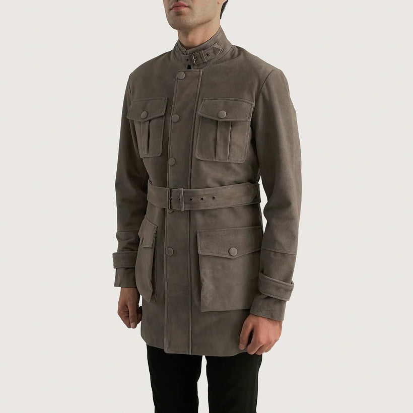 Dolf Gris Chaqueta de Ante para Hombre