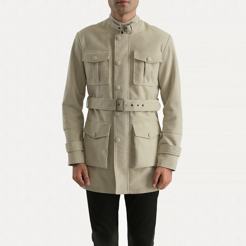 Dolf Off-Blanco Chaqueta de Ante para Hombre