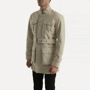 Off-White Cowhide suede Jacket - Vista trasera con ajuste entallado en hombros y bajo impecable