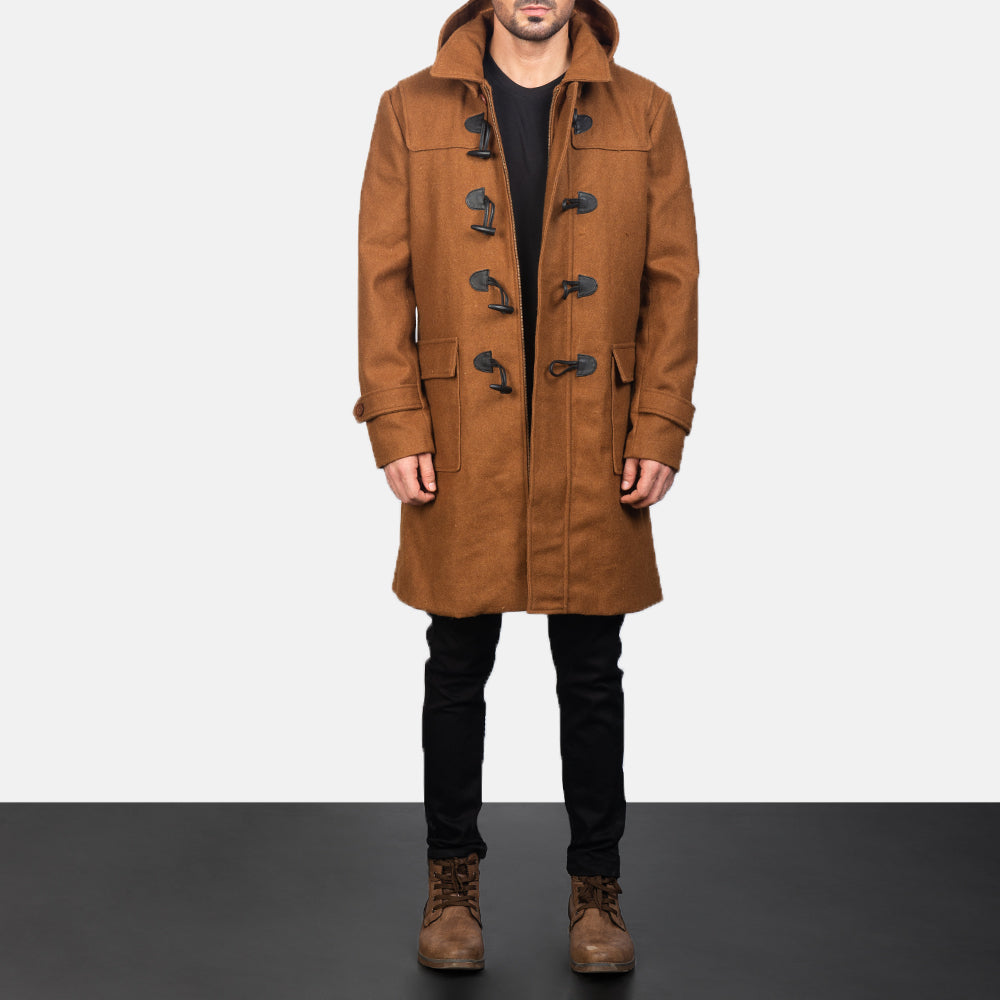 
Drake Khaki Wool Duffle Coat in Khaki Synthetic Wool - Vista frontal y silueta entallada | Comprar online
