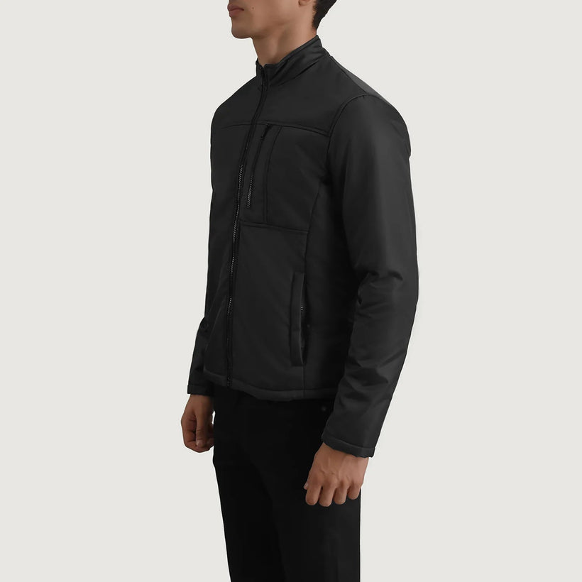 Elliot Negro Lightweight Chaqueta de Cuero para Hombre