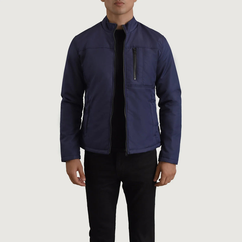 Elliot Azul Lightweight Chaqueta de Cuero para Hombre