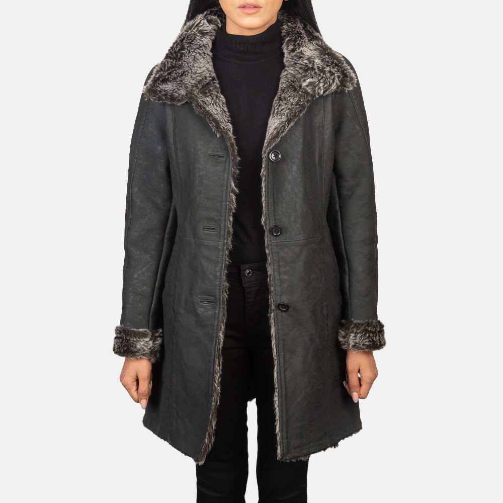 Erica Shearling Abrigo de Cuero para Mujer – Vista alternativa del producto 1