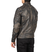 Faisor Mocha Chaqueta Biker de Cuero para Hombre – Vista alternativa del producto 5
