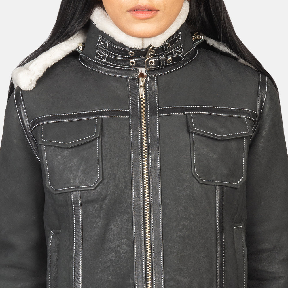 Fiona Hooded Chaqueta de Borrego para Mujer – Vista alternativa del producto 6