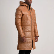 
Floyd Abrigo de Cuero Tostado Puffer Chaqueta de Cuero para Hombre – alternate product view 2