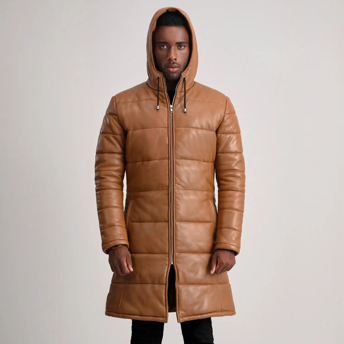 
Floyd Abrigo de Cuero Tostado Puffer Chaqueta de Cuero para Hombre – alternate product view 4