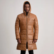 
Floyd Abrigo de Cuero Tostado Puffer Chaqueta de Cuero para Hombre – alternate product view 4