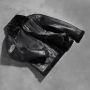 Francis B-3 Negro Cazadora Bomber de Cuero para Hombre – Vista alternativa del producto 8