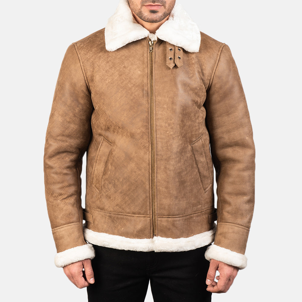 Francis B-3 Negro Cazadora Bomber de Cuero para Hombre – Vista alternativa del producto 4