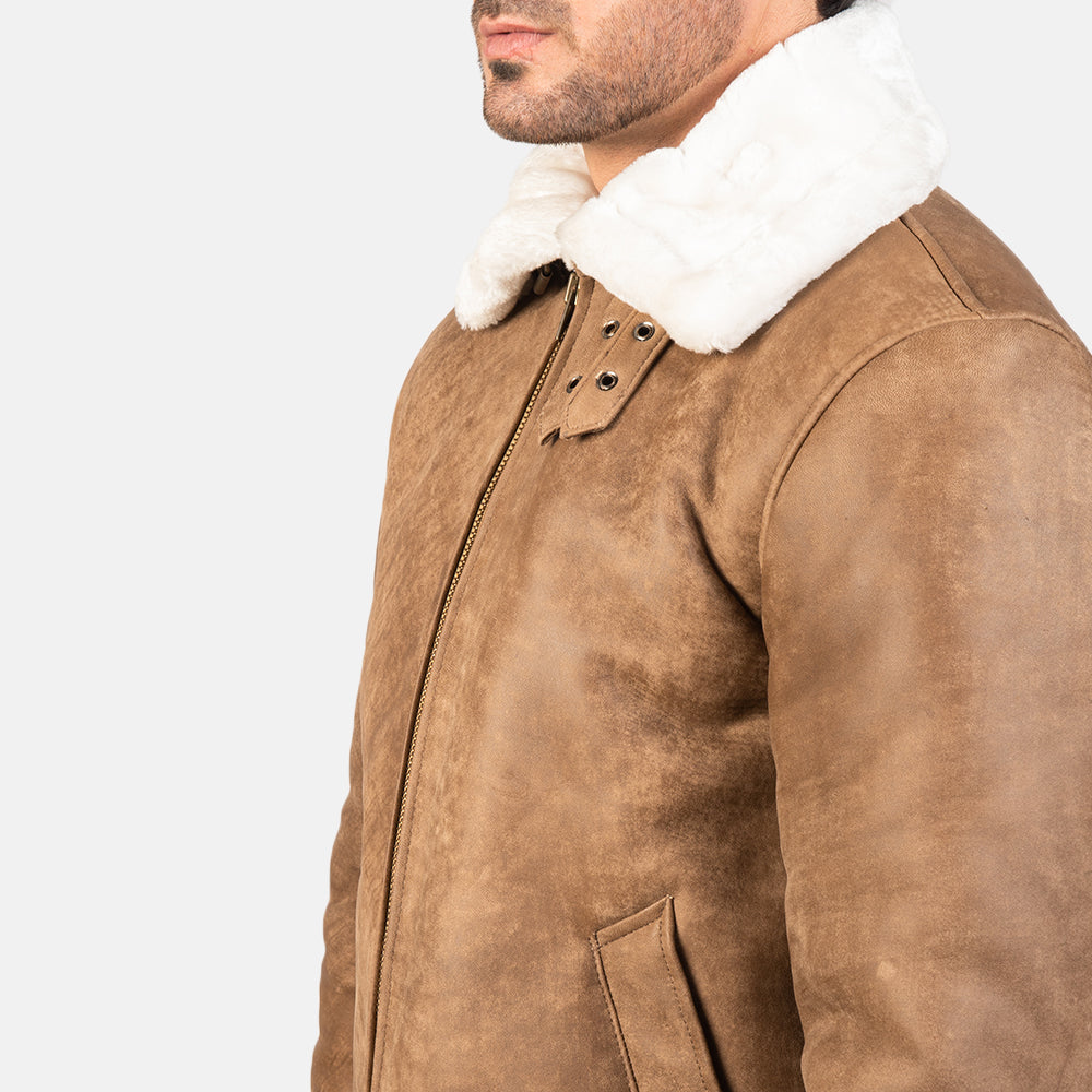 Francis B-3 Negro Cazadora Bomber de Cuero para Hombre – Vista alternativa del producto 6