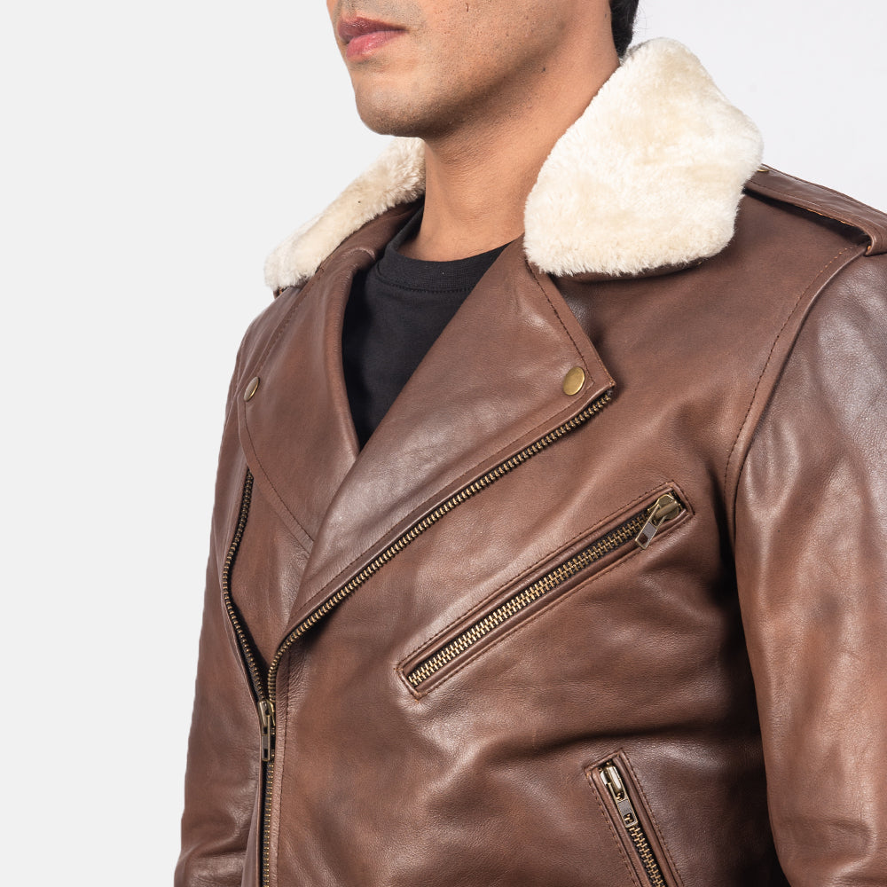 Furton Chaqueta Biker de Cuero para Hombre – Vista alternativa del producto 6
