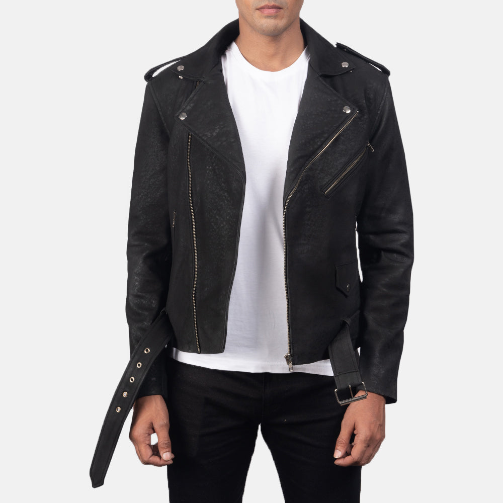 Furton Chaqueta Biker de Cuero para Hombre – Vista alternativa del producto 1