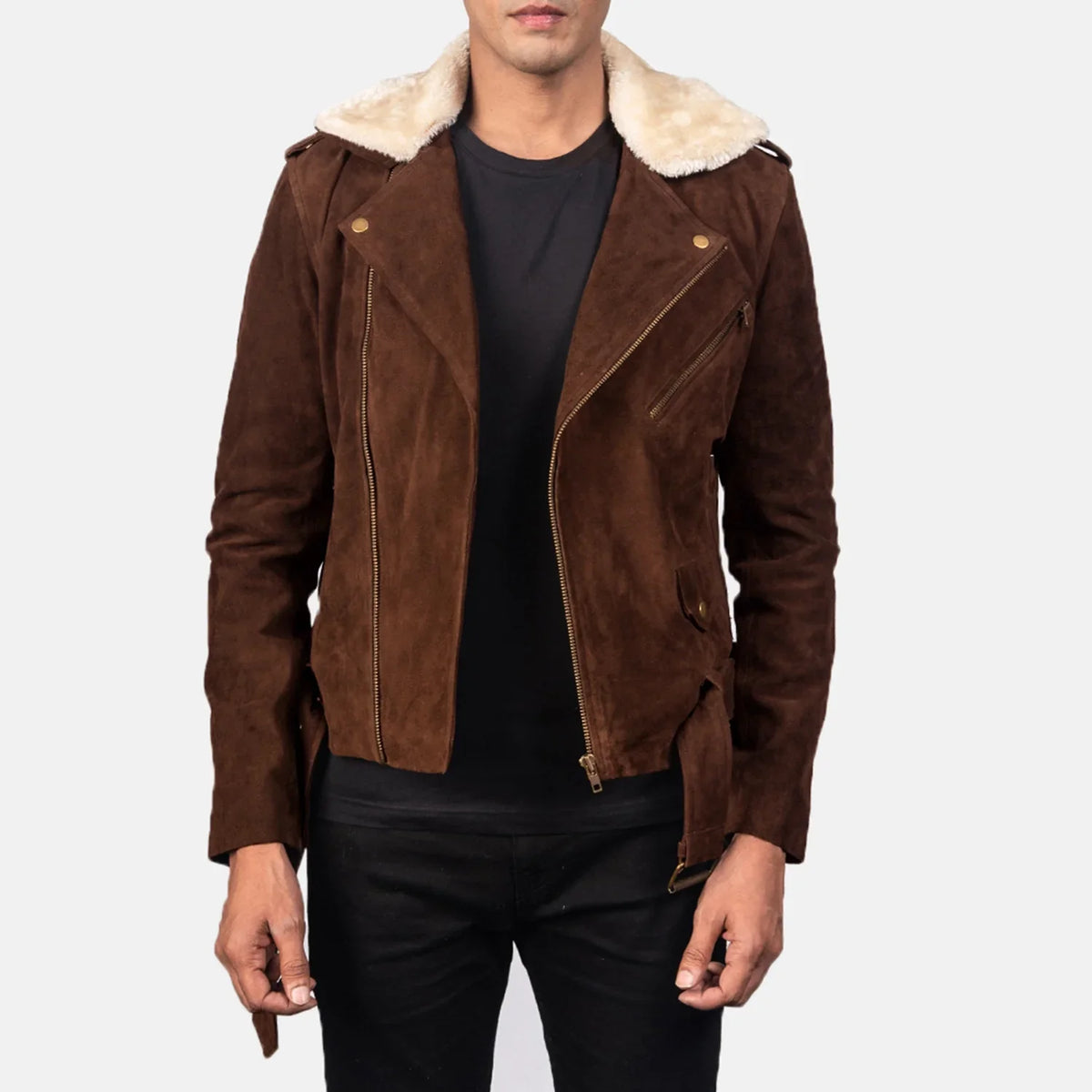 Furton Chaqueta Biker de Cuero para Hombre – Vista alternativa del producto 1
