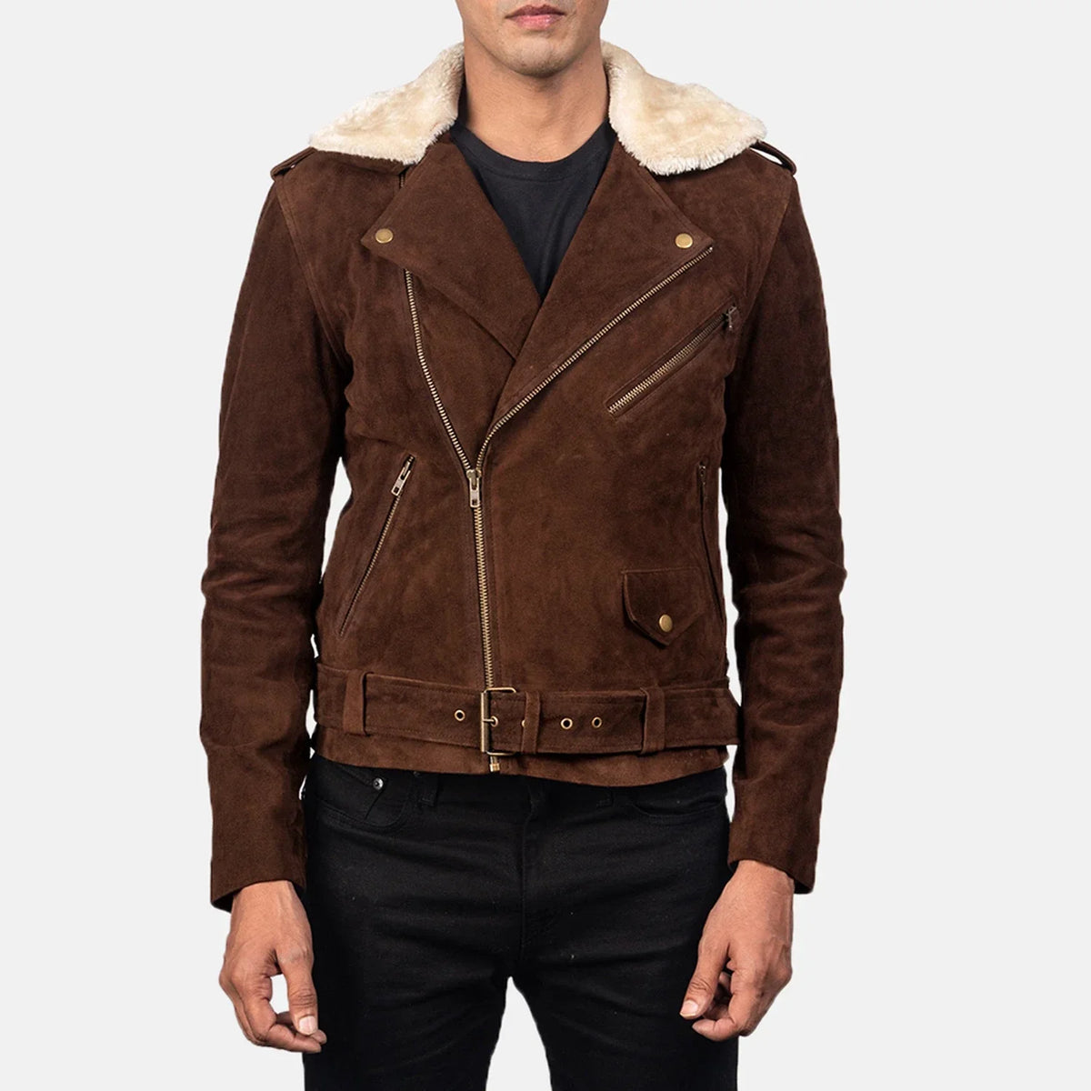 Furton Chaqueta Biker de Cuero para Hombre – Vista alternativa del producto 4