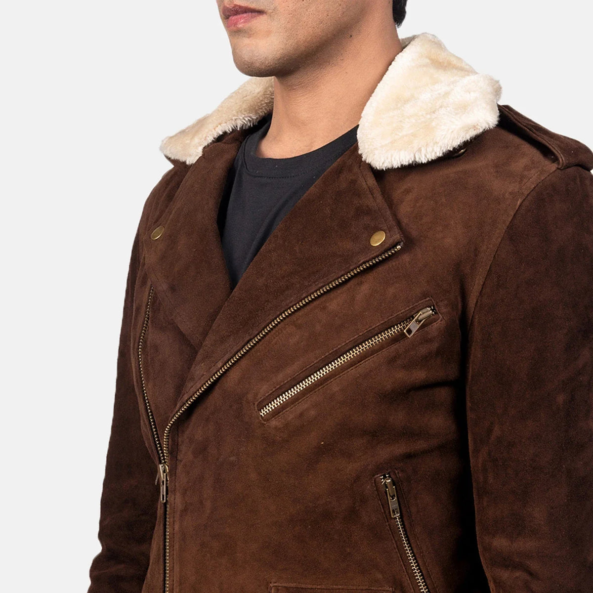 Furton Chaqueta Biker de Cuero para Hombre – Vista alternativa del producto 6